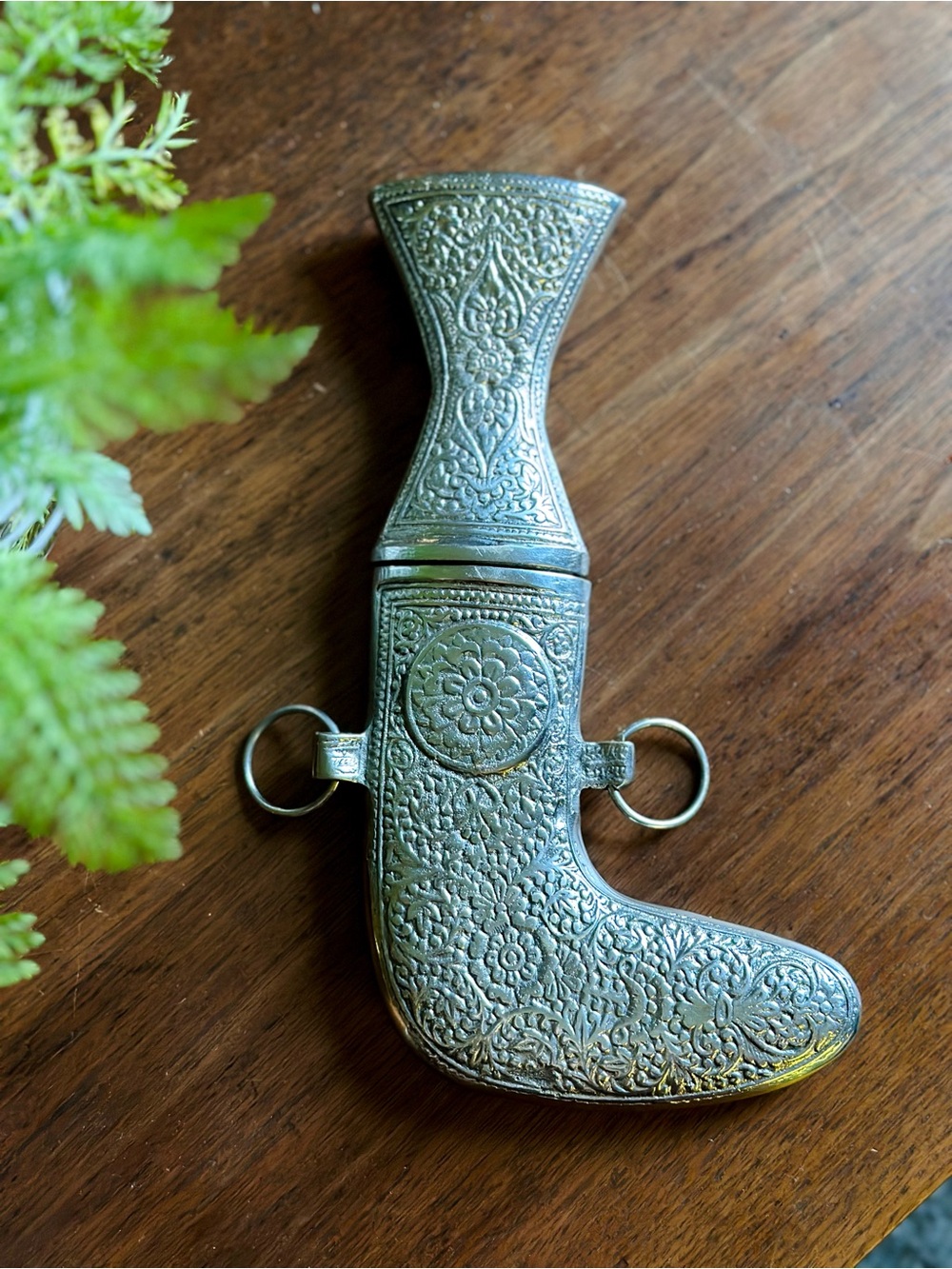 Antique Ornate Silver-Tone Jambiya Dagger